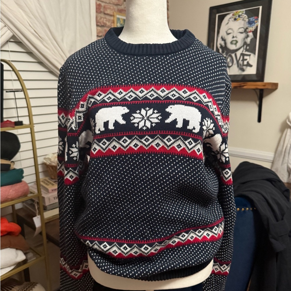 Aspen Navy Blue Polar Bear Sweater